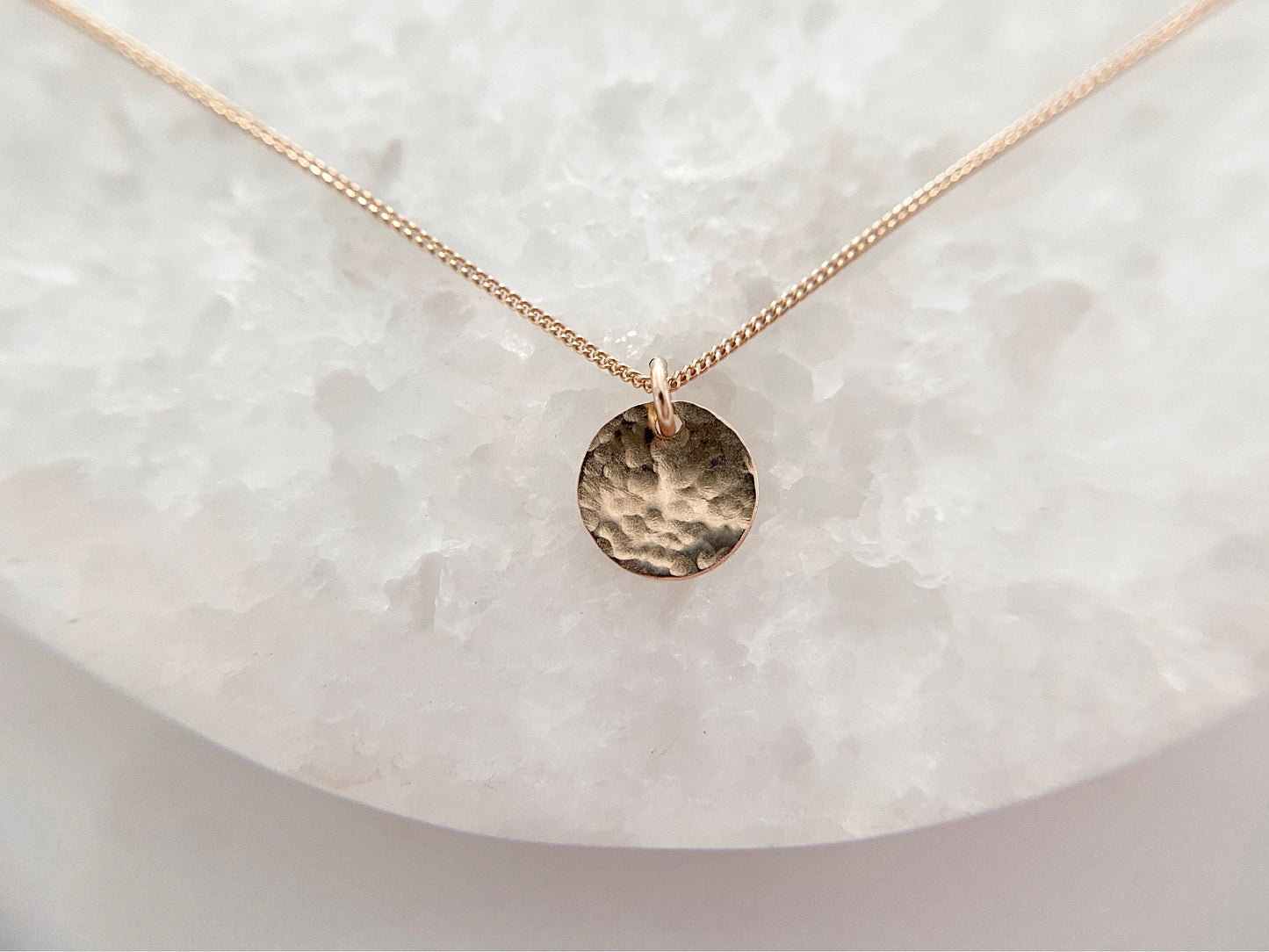Hammered disc pendant