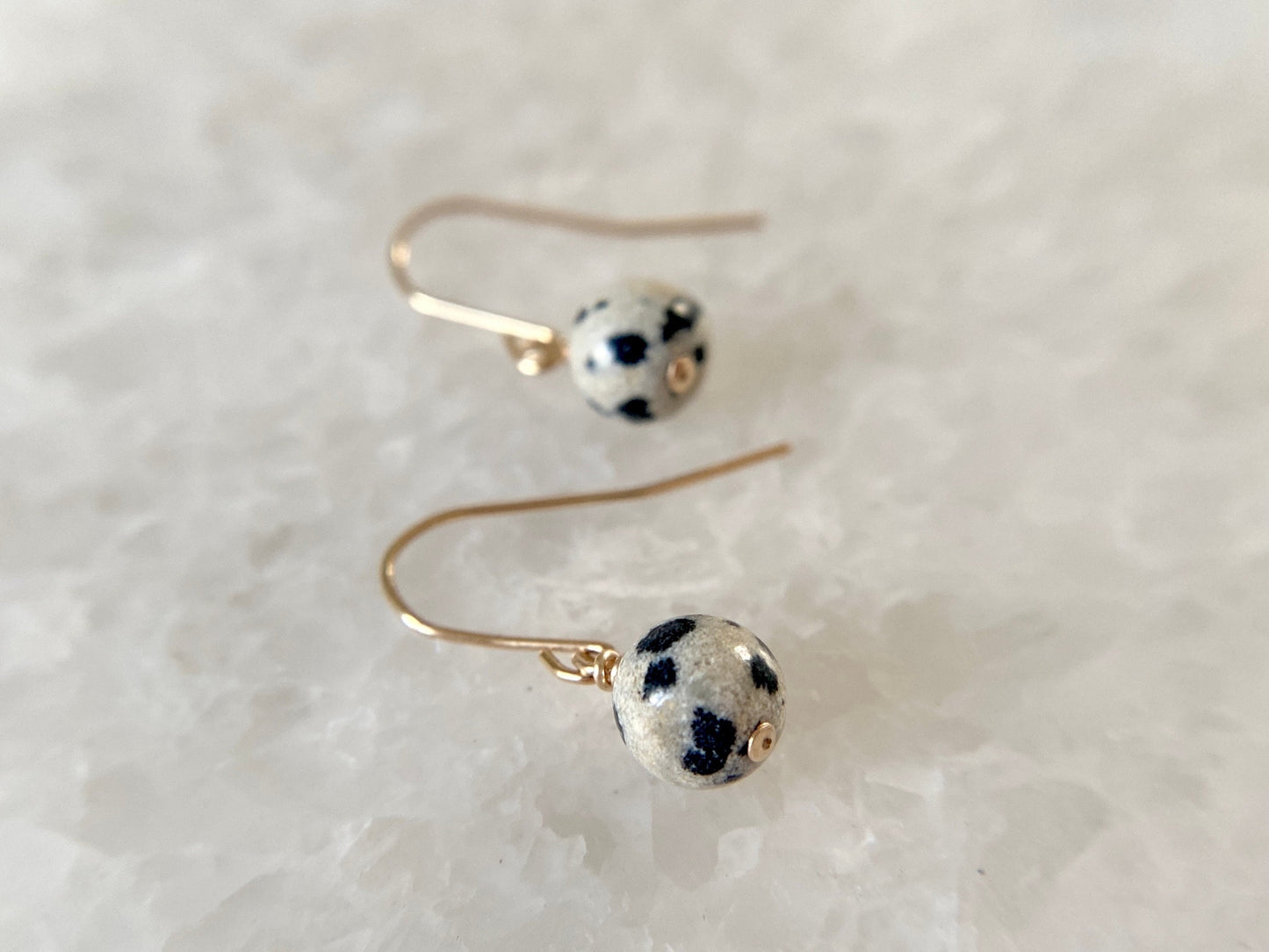 Gold Filled Earrings Dalmatian Jasper