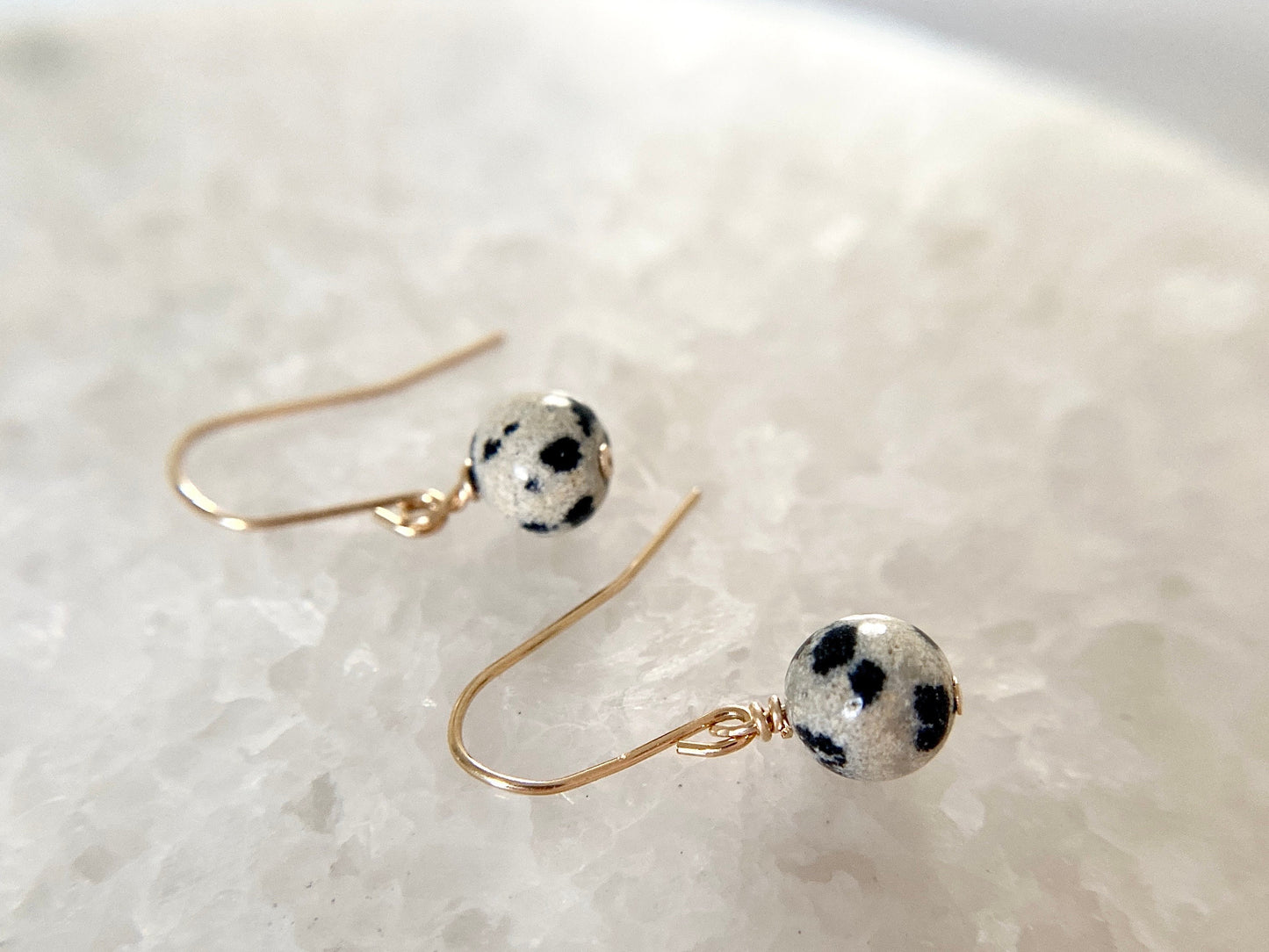 Gold Filled Earrings Dalmatian Jasper