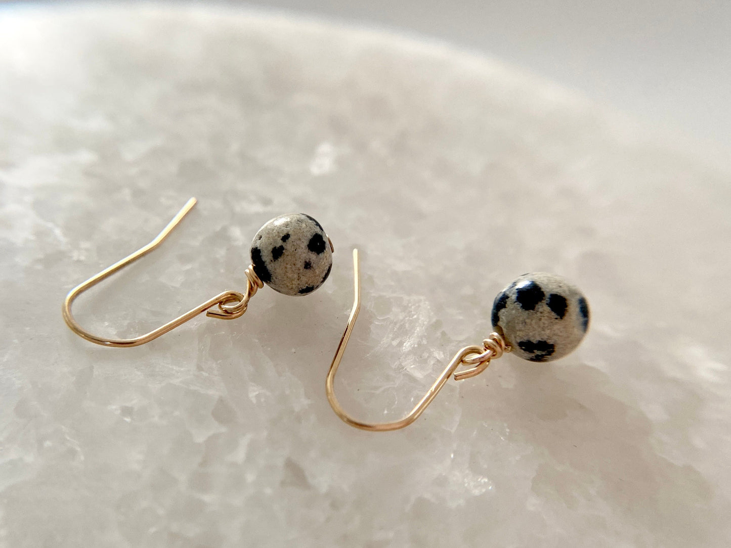 Gold Filled Earrings Dalmatian Jasper