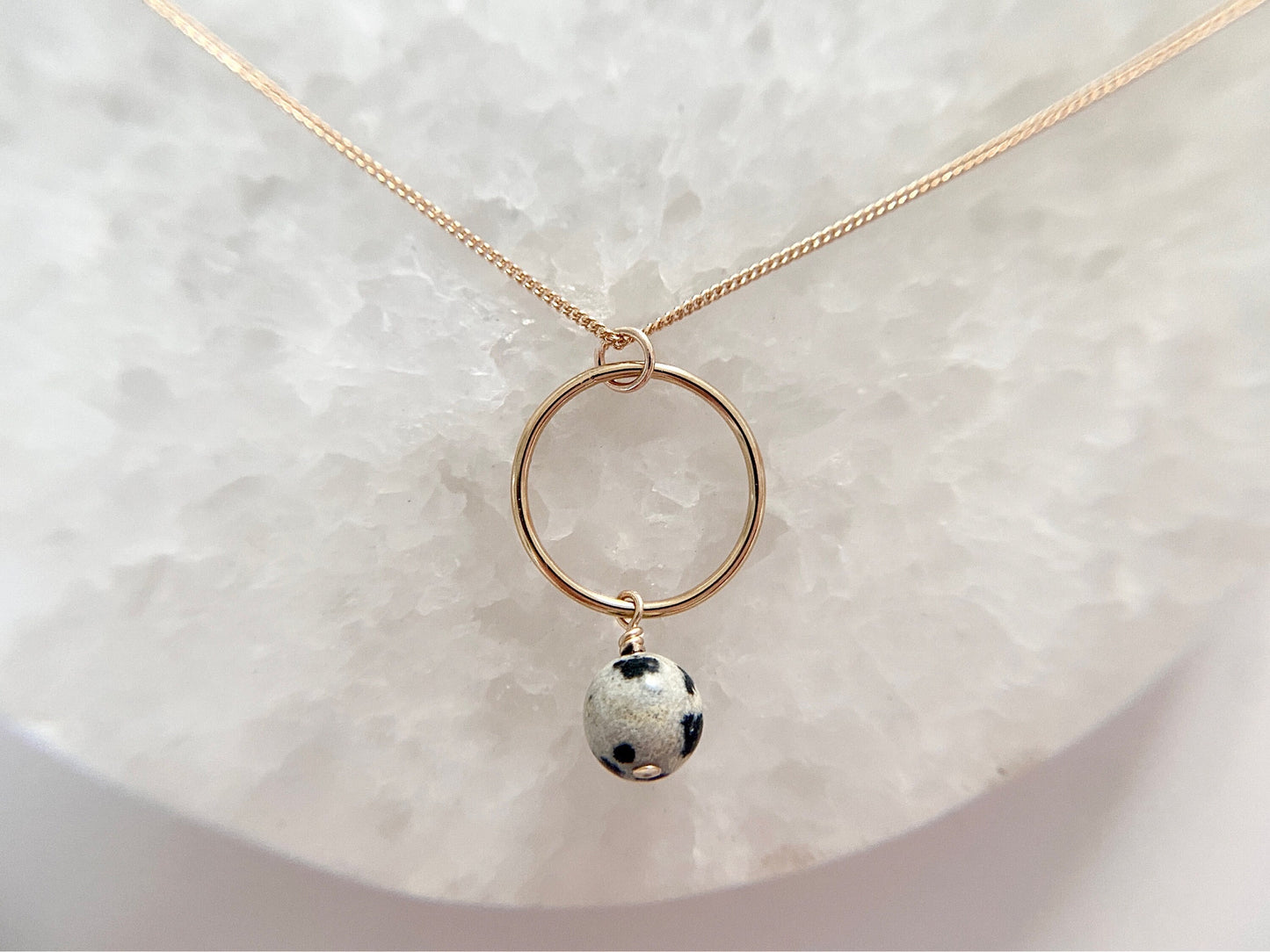 Gold filled dalmation jasper necklace