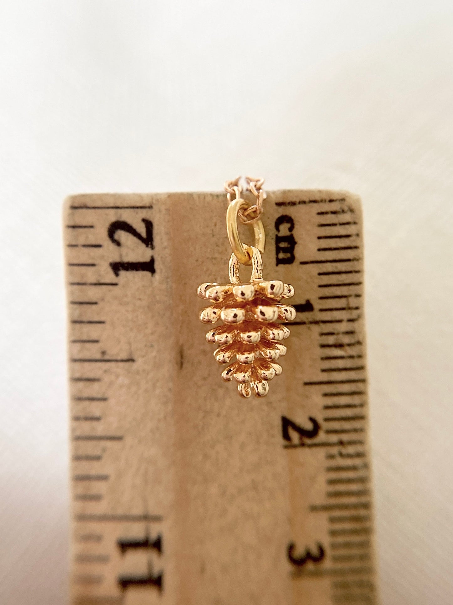 Gold Plated Pine Cone Pendant Necklace