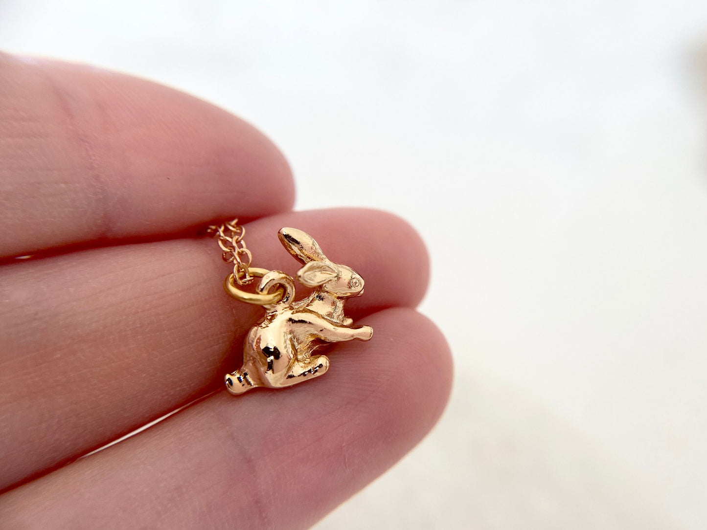Gold Plated Bunny Rabbit Pendant Necklace