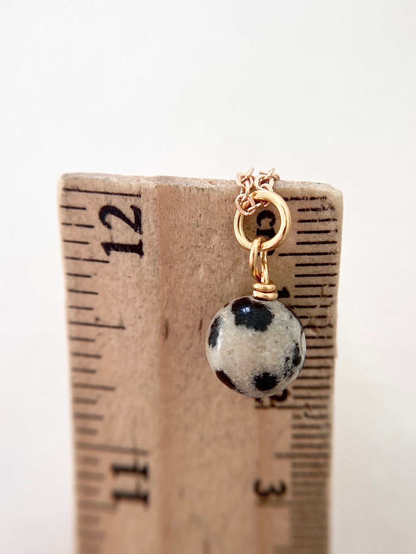 Gold Plated Dalmatian Jasper Pendant Necklace