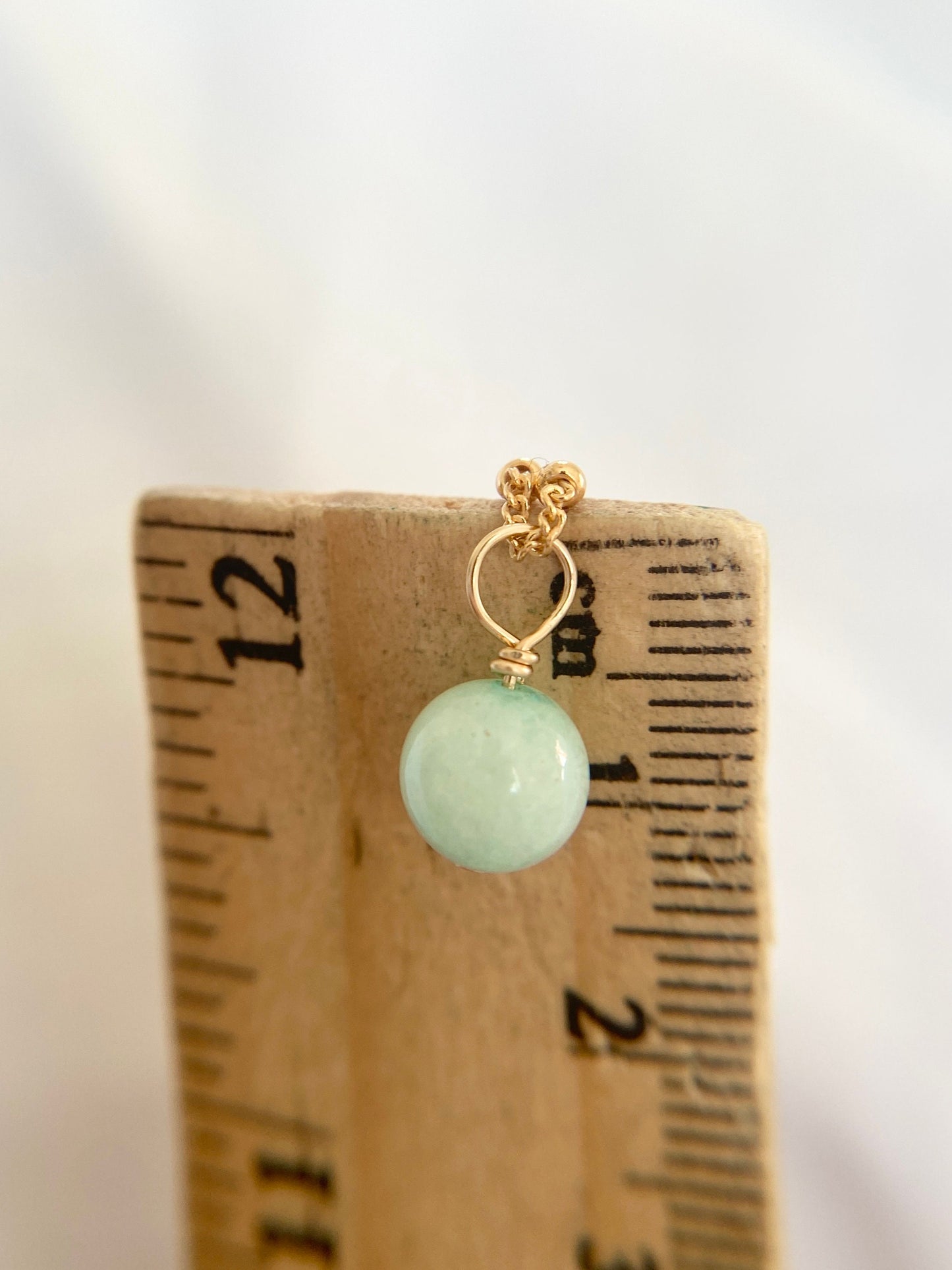 Gold Filled Jade Gemstone Pendant Necklace, Gift for her