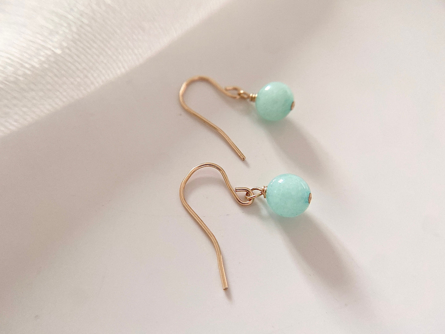 Gold Filled Jade Earrings