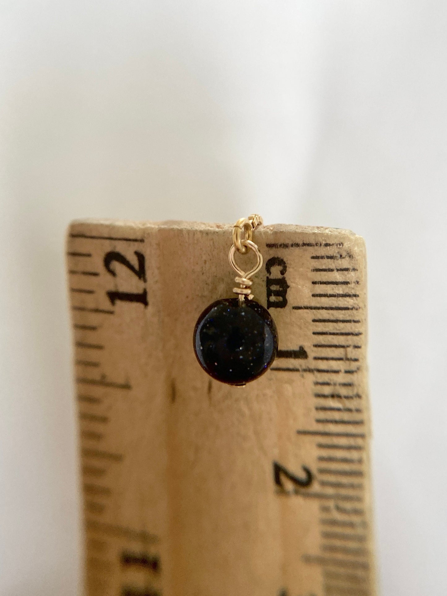 Gold Filled Blue Goldstone Threader Earrings