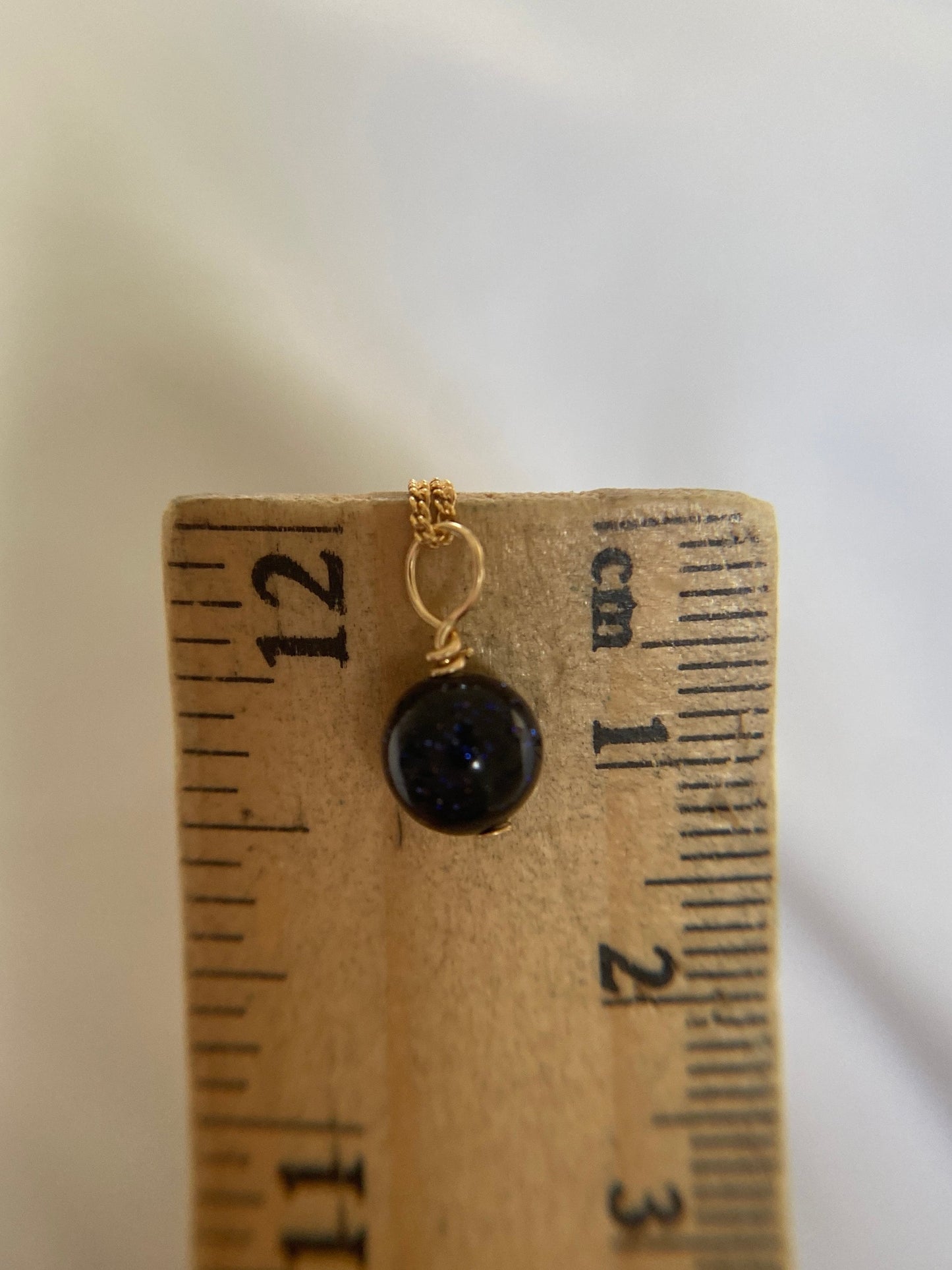 Gold Filled Blue Goldstone Pendant Necklace