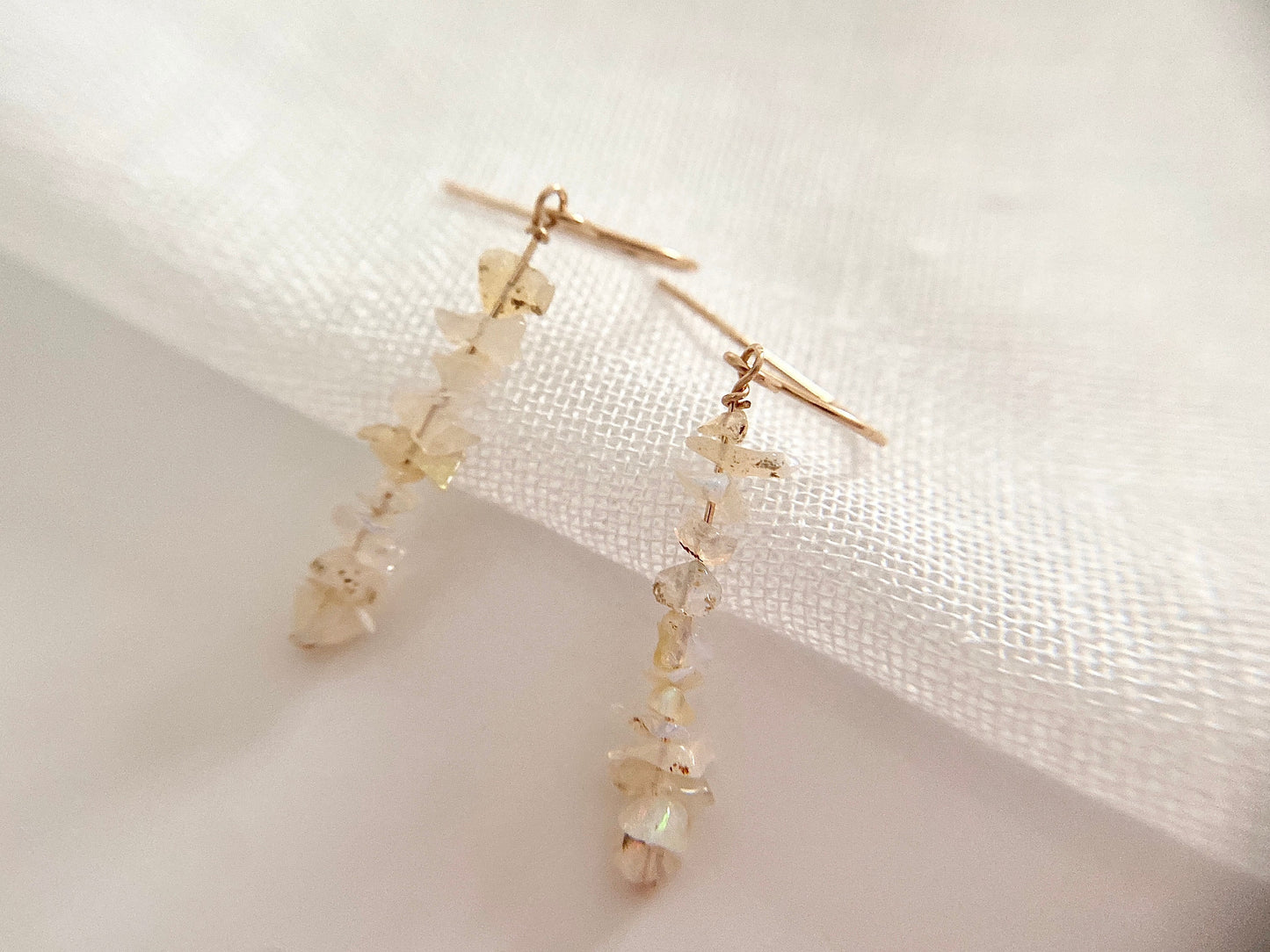 Gold Filled Ethiopian Opal Earrings