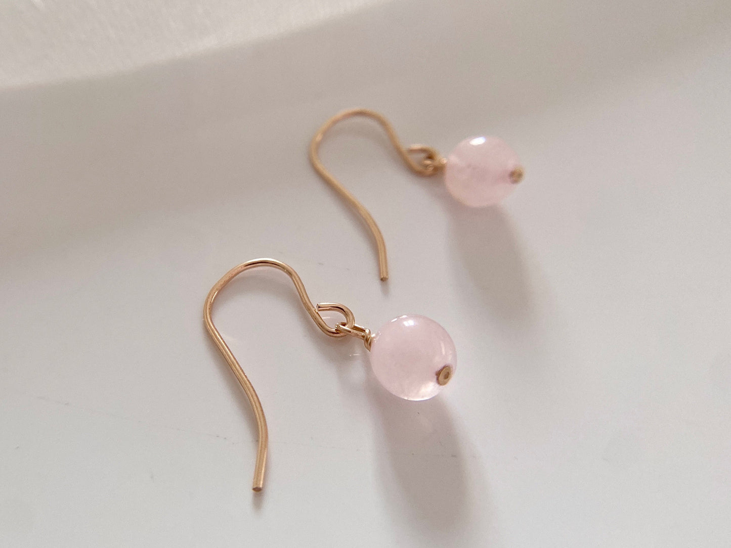 Gold Filled Rose Quartz Earrings