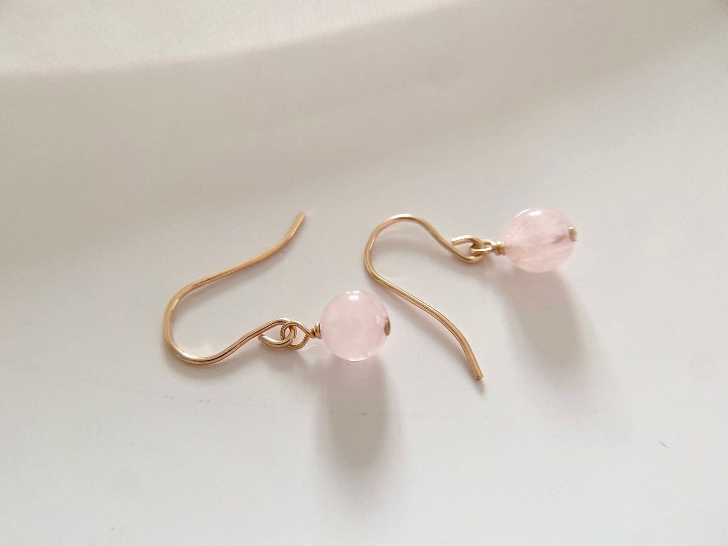 Gold Filled Rose Quartz Earrings