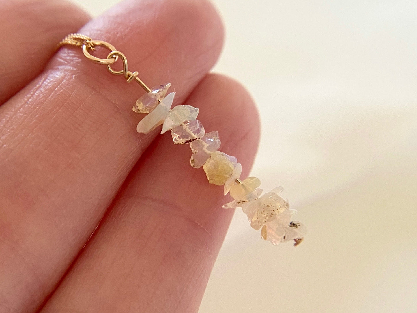 Gold Filled Ethiopian Opal Necklace