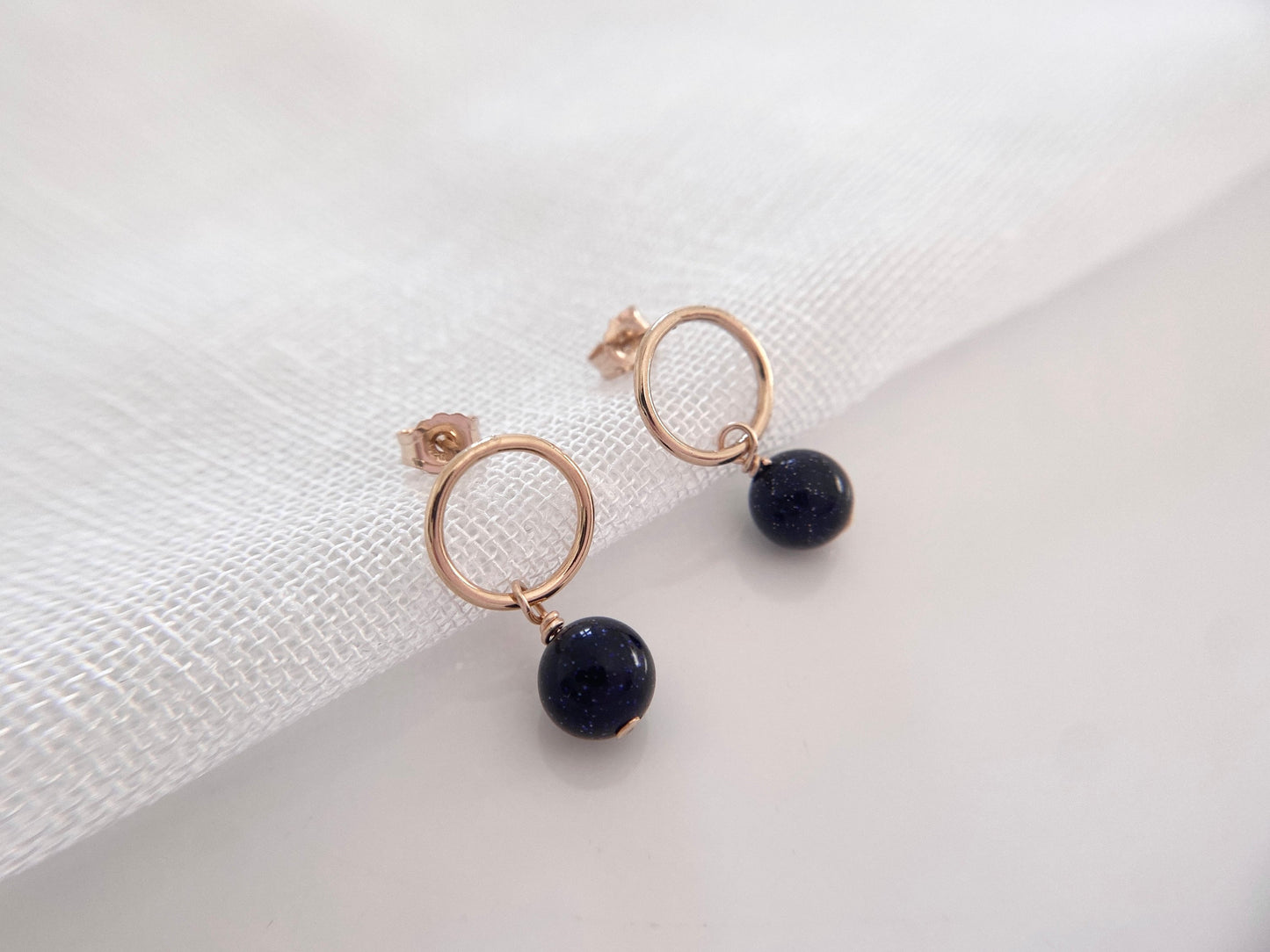 Gold filled gemstone drop earrings