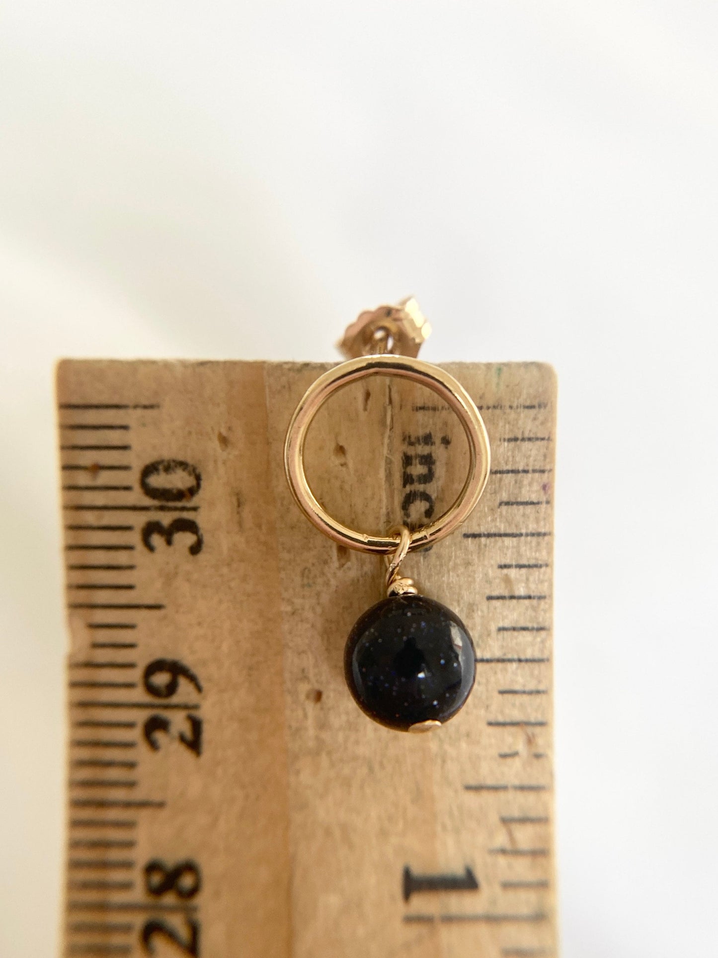 Gold Filled Blue Goldstone Earrings