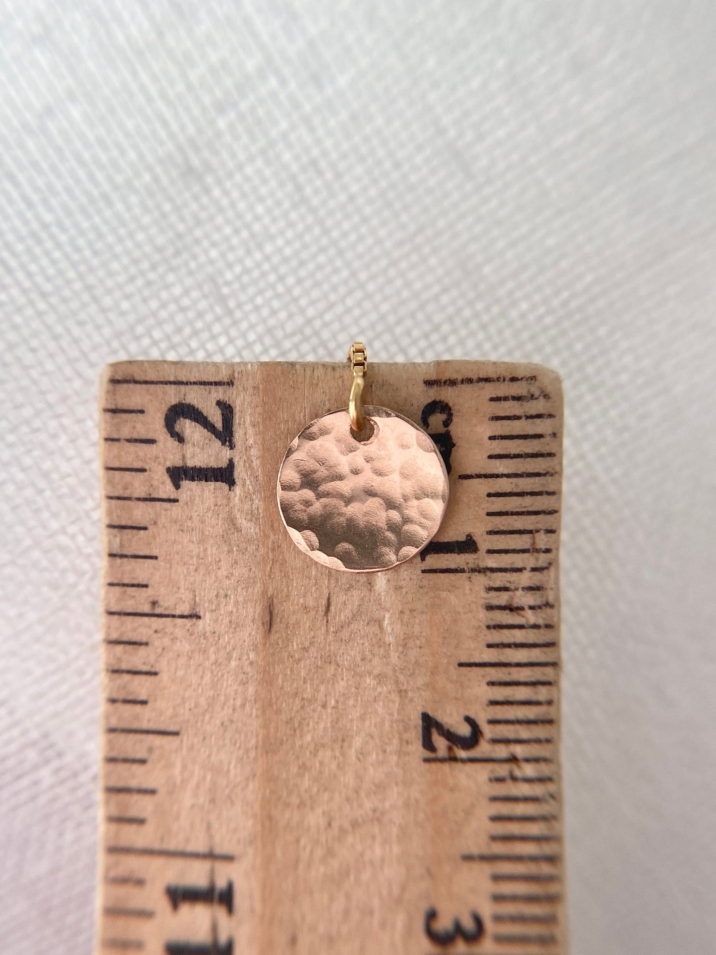 Gold Filled Textured Disc Threader Earrings