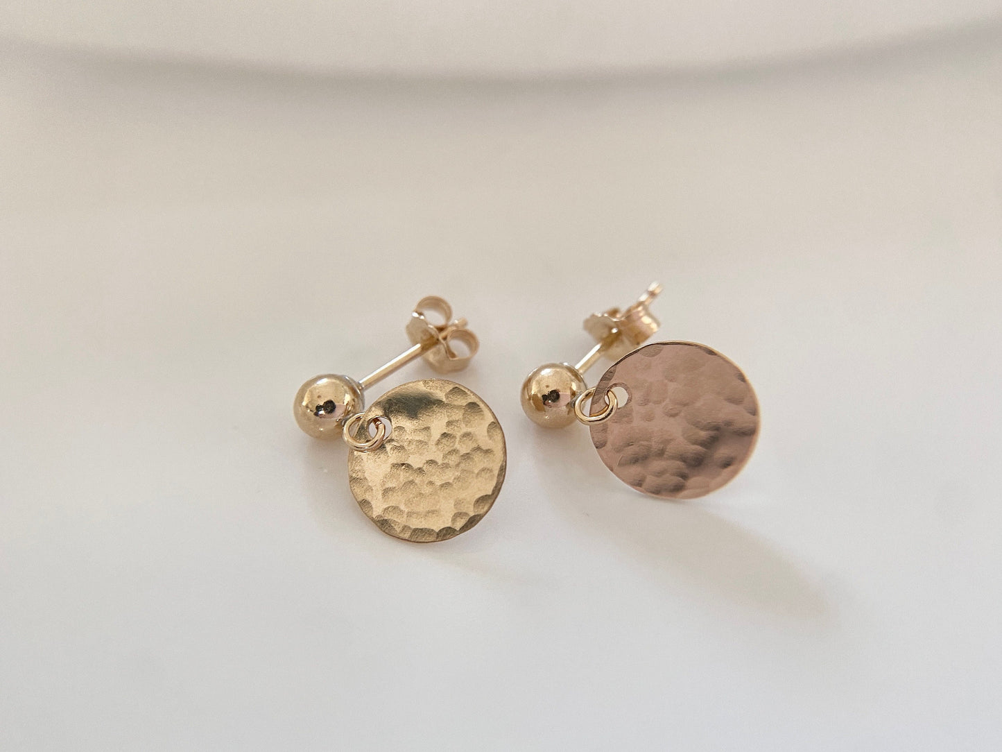 Gold Filled Stud Disc Earrings
