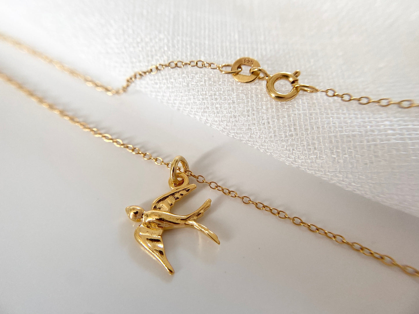 Gold Vermeil Bird Necklace