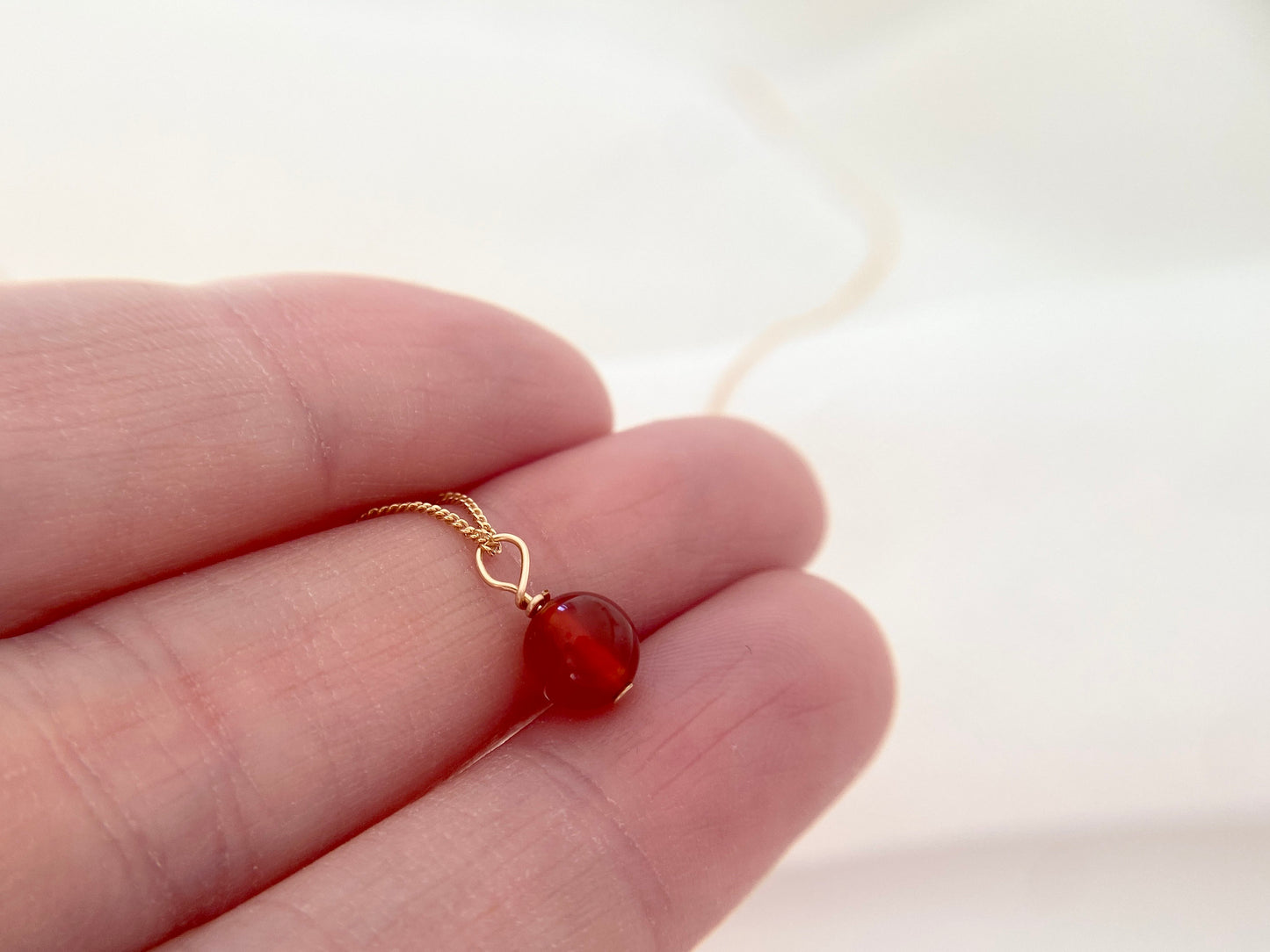 Gold Filled Carnelian Pendant Necklace