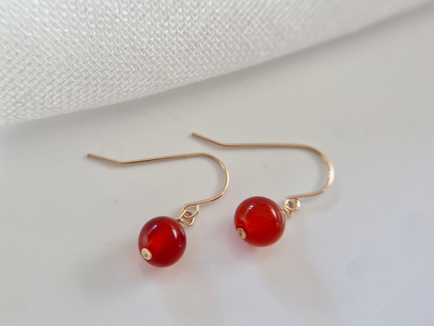 Gold filled carnelian earrings