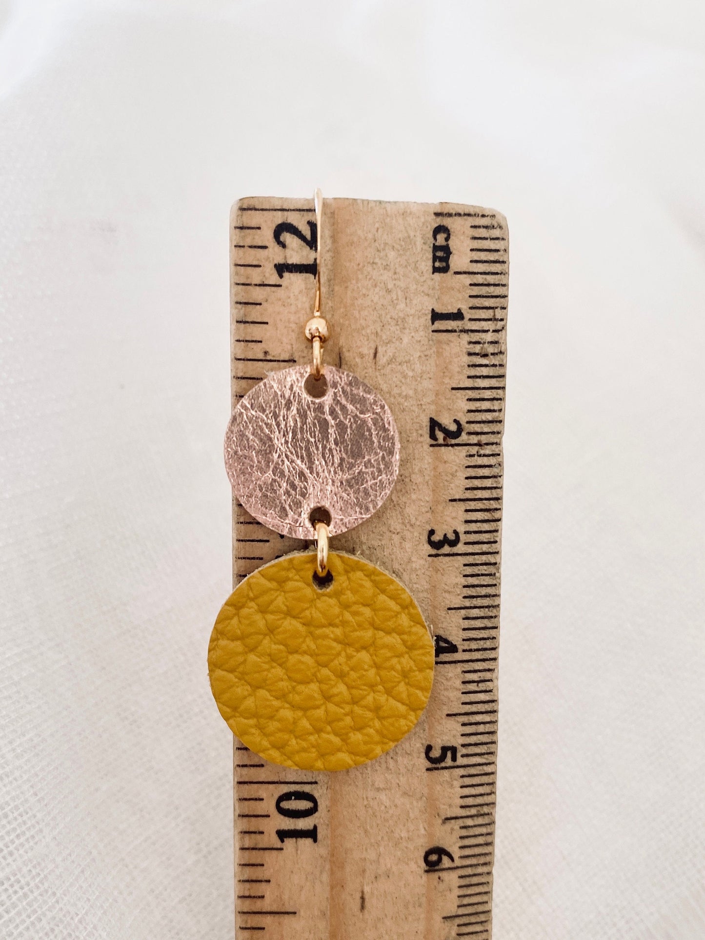 Rose Gold & Ochre Handmade Statement Earrings