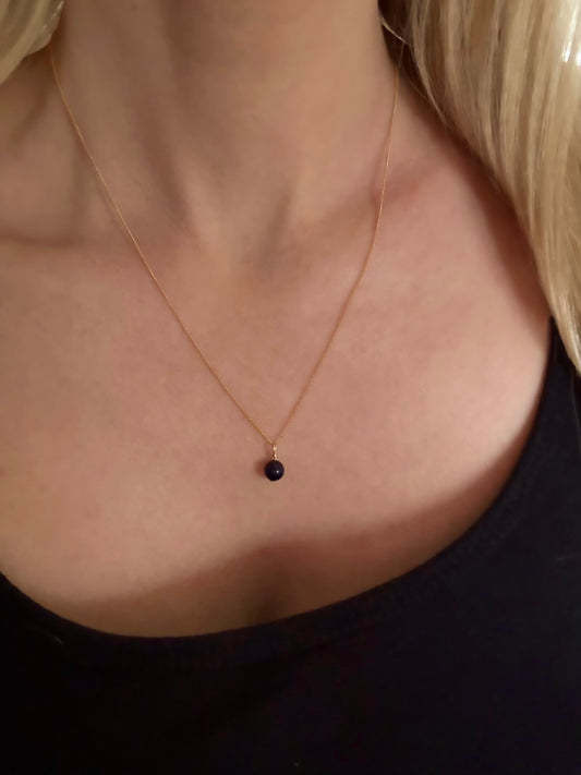 Gold Filled Blue Goldstone Pendant Necklace
