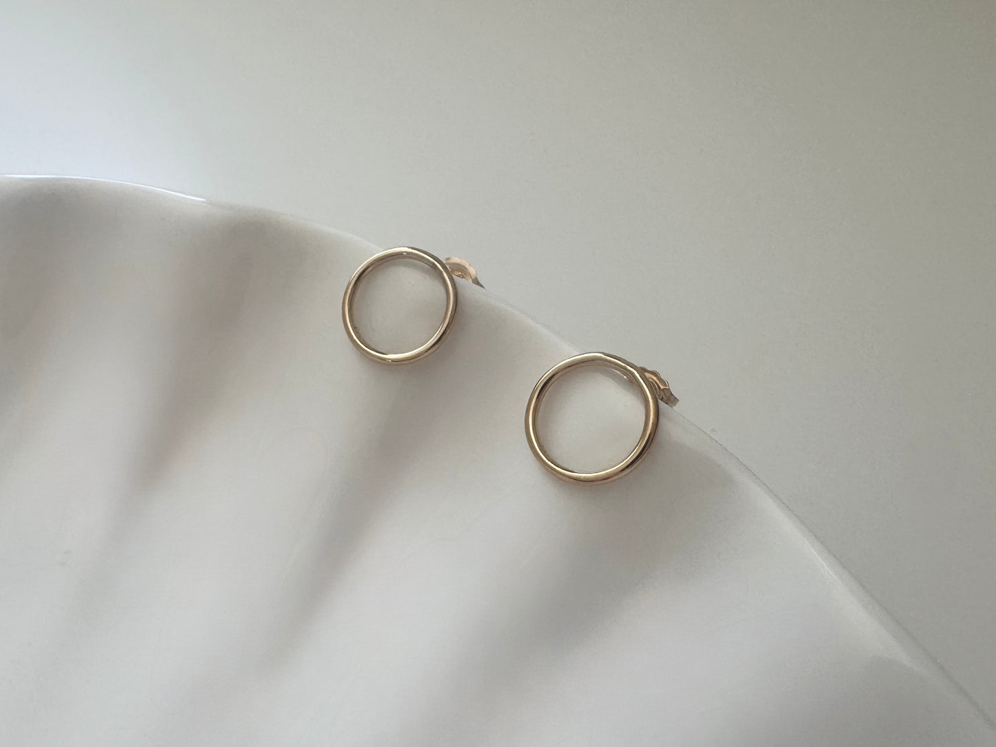 Gold Filled Circle Stud Earrings