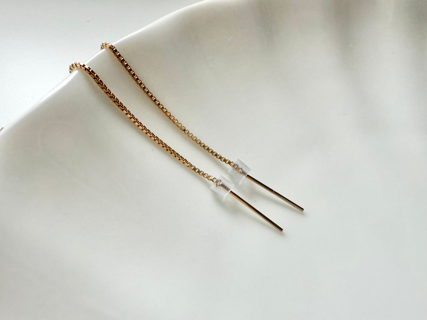 Gold Filled Pearl Threader Earrings