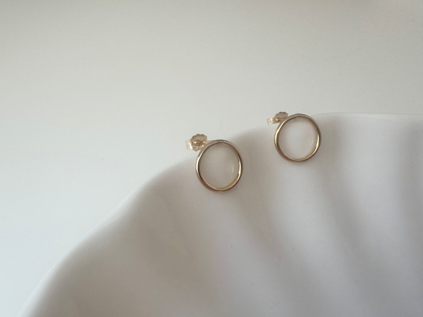 Gold Filled Circle Stud Earrings