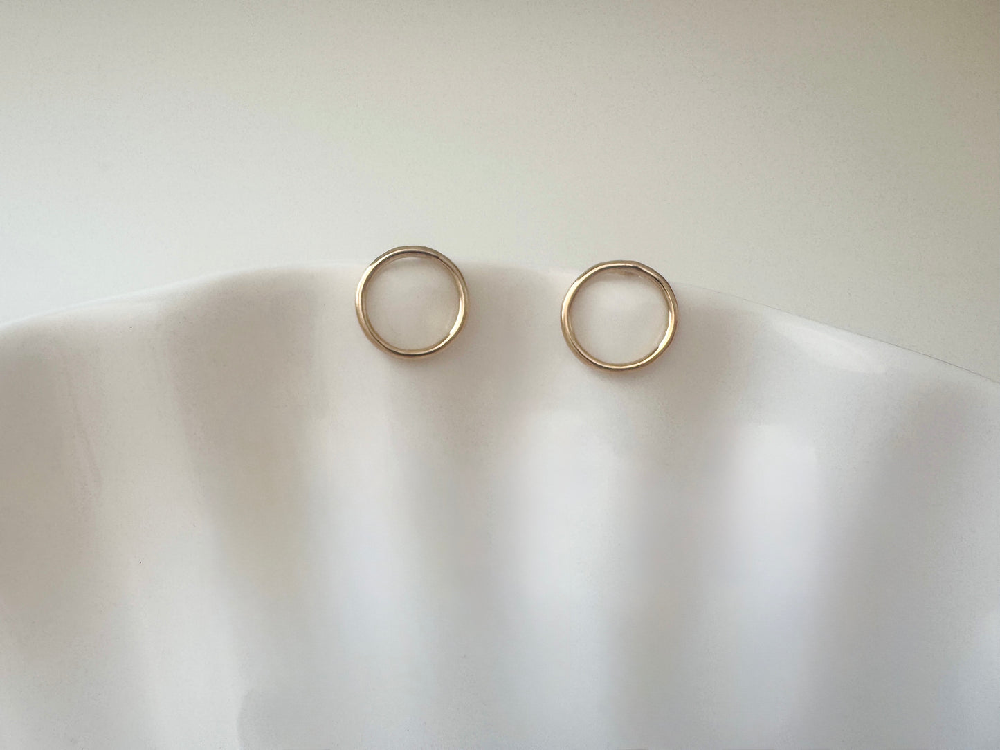 Gold Filled Circle Stud Earrings