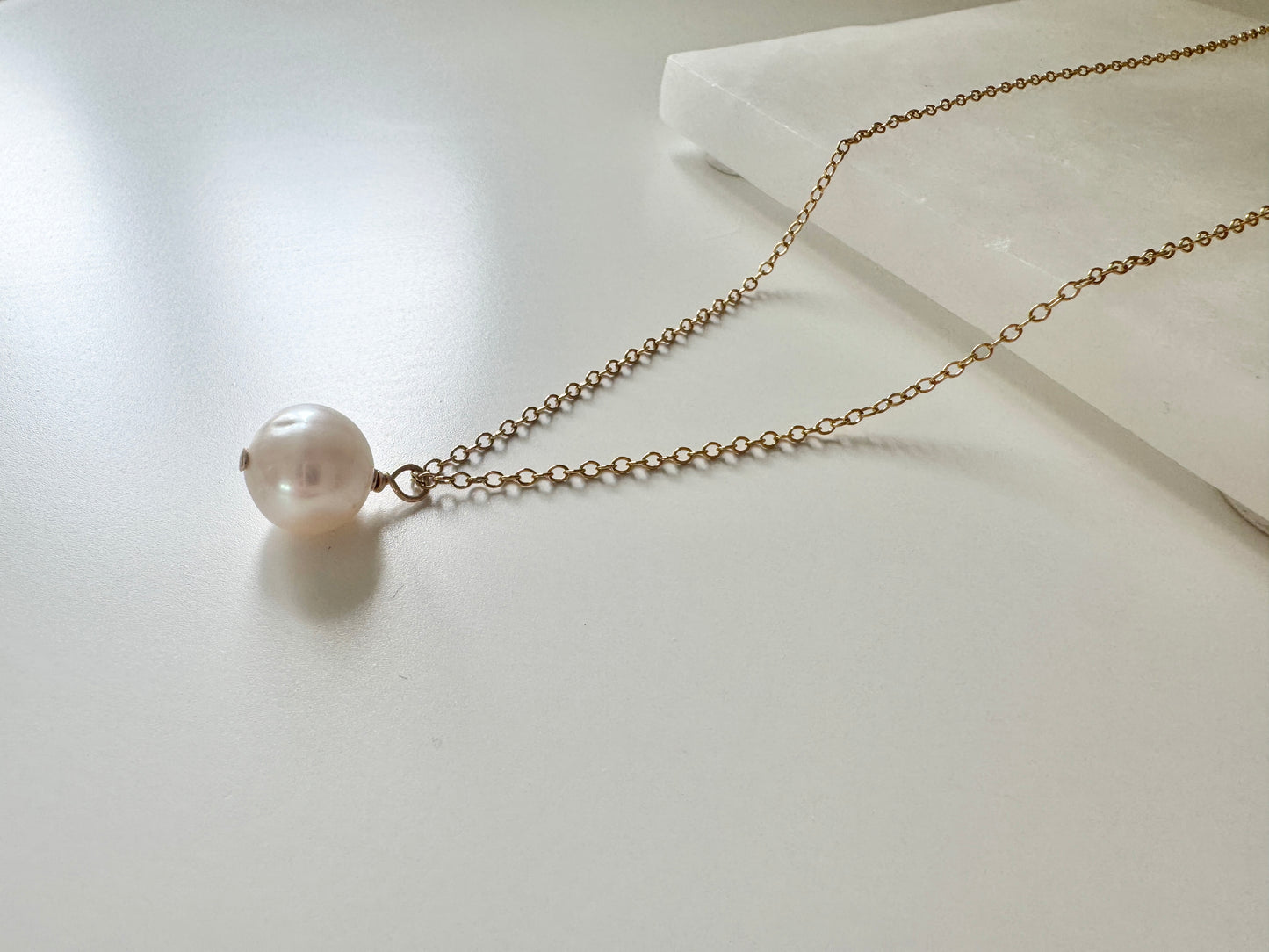 Gold Filled Freshwater Pearl Pendant Necklace, Gift for her