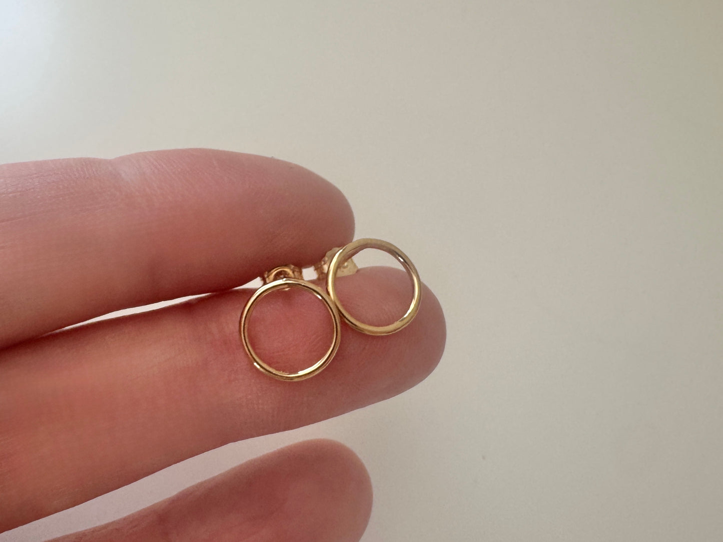 Gold Filled Circle Stud Earrings