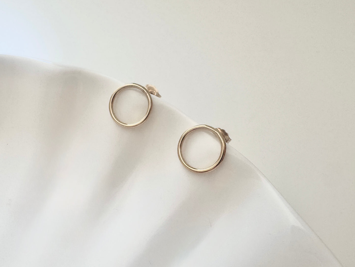 Gold Filled Circle Stud Earrings