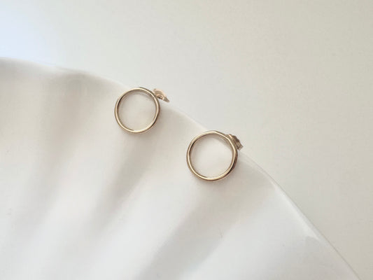 Gold Filled Circle Stud Earrings