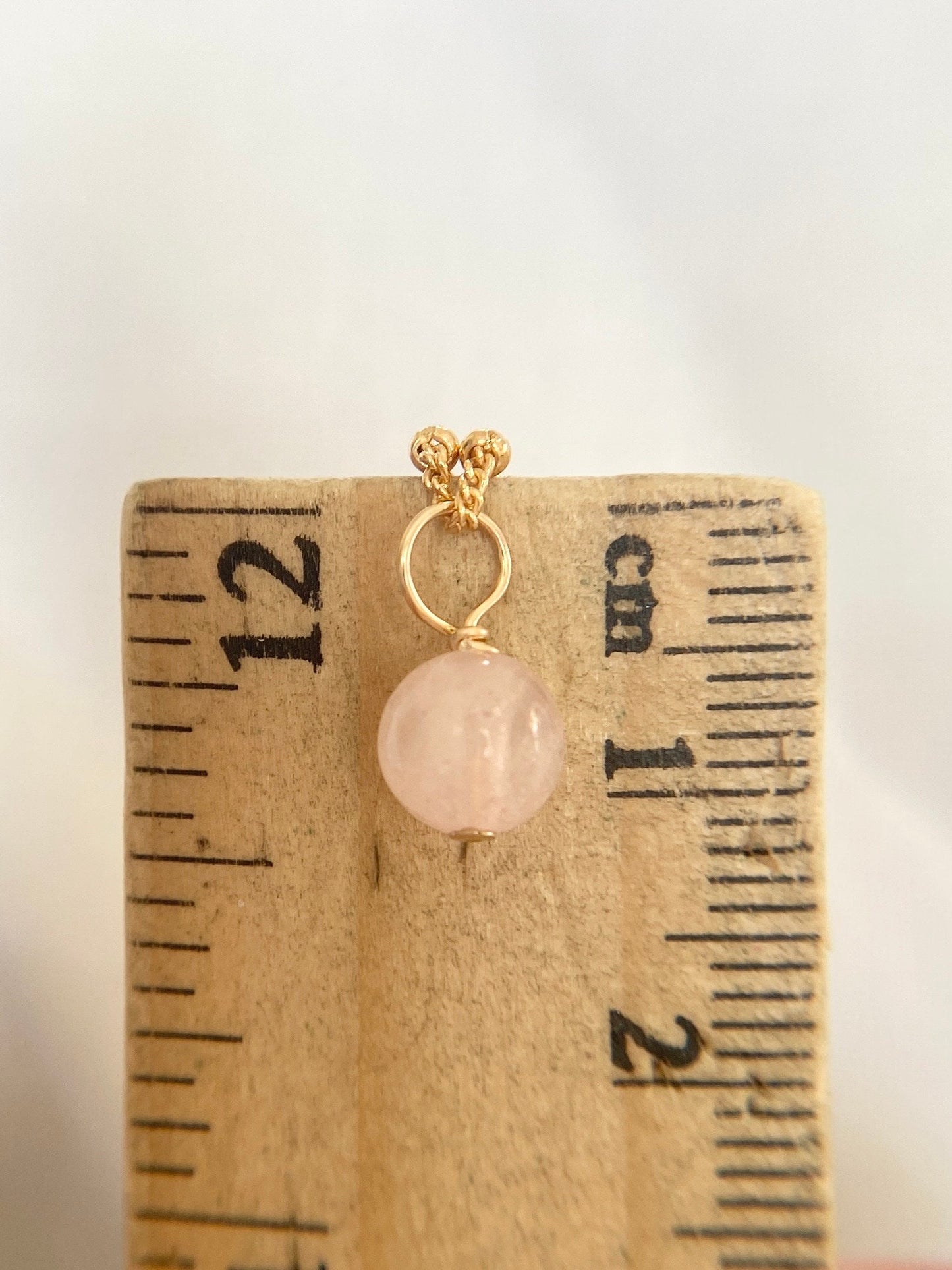 Gold Filled Rose Quartz Necklace on Satellite Chain