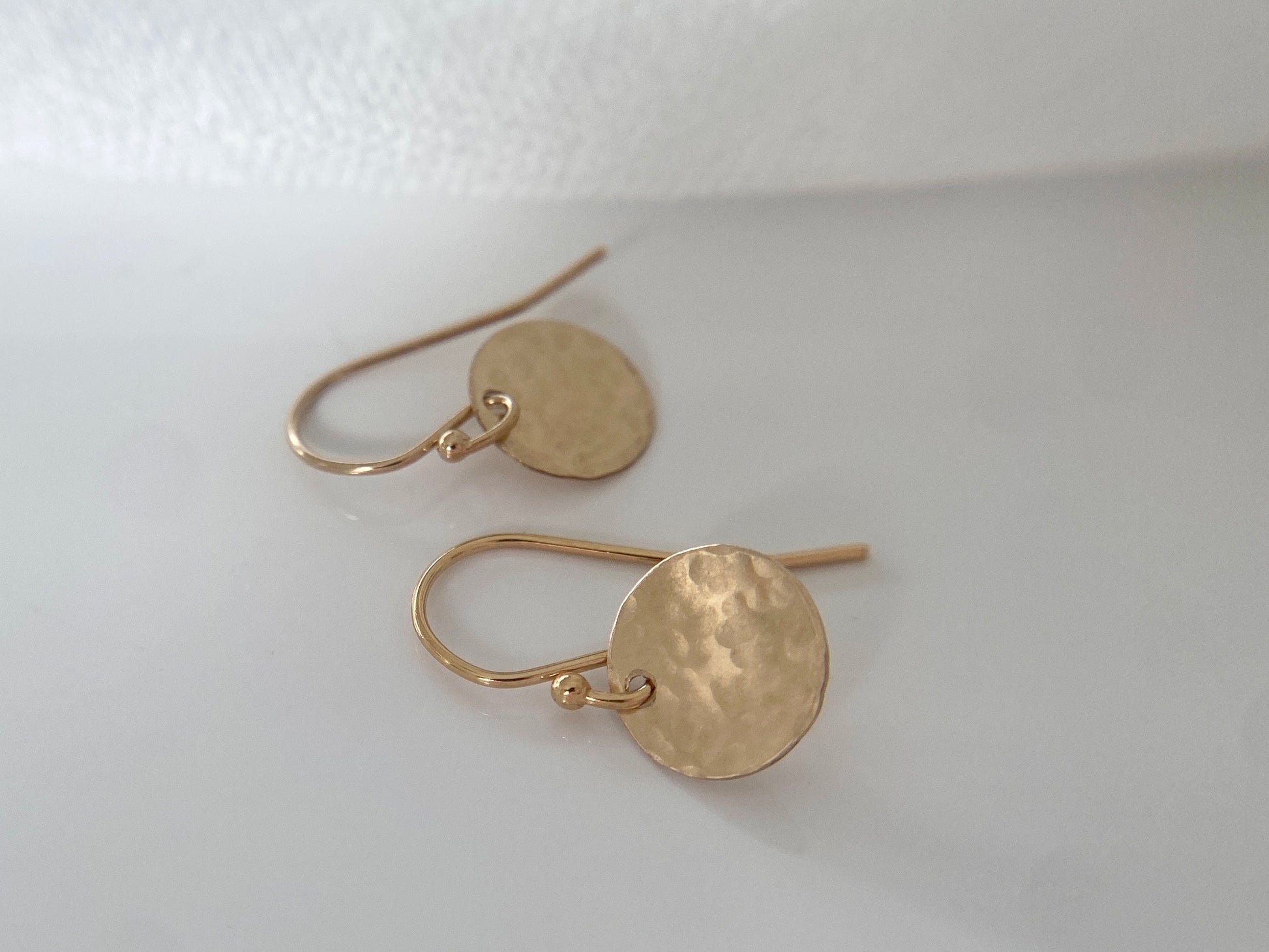 Gold filled disc earrings