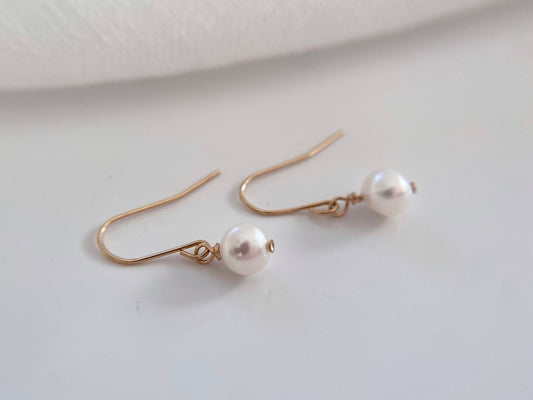 Gold filled pearl drop earrings 