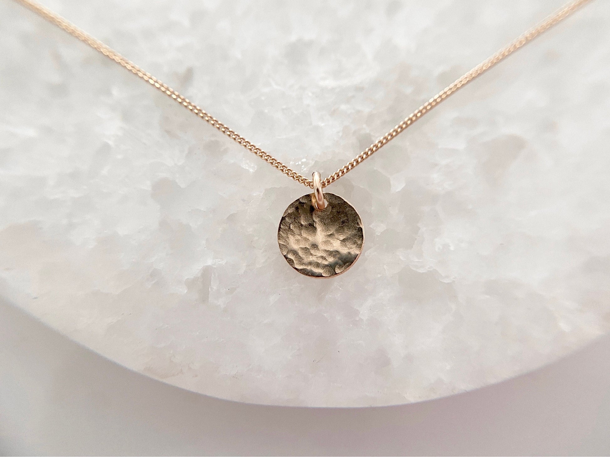 Hammered disc pendant