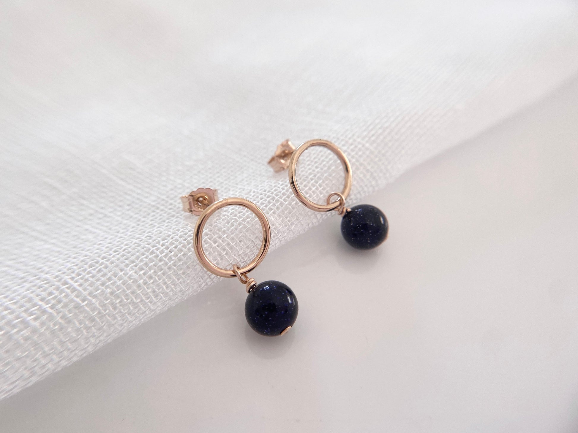 Gold filled gemstone drop earrings