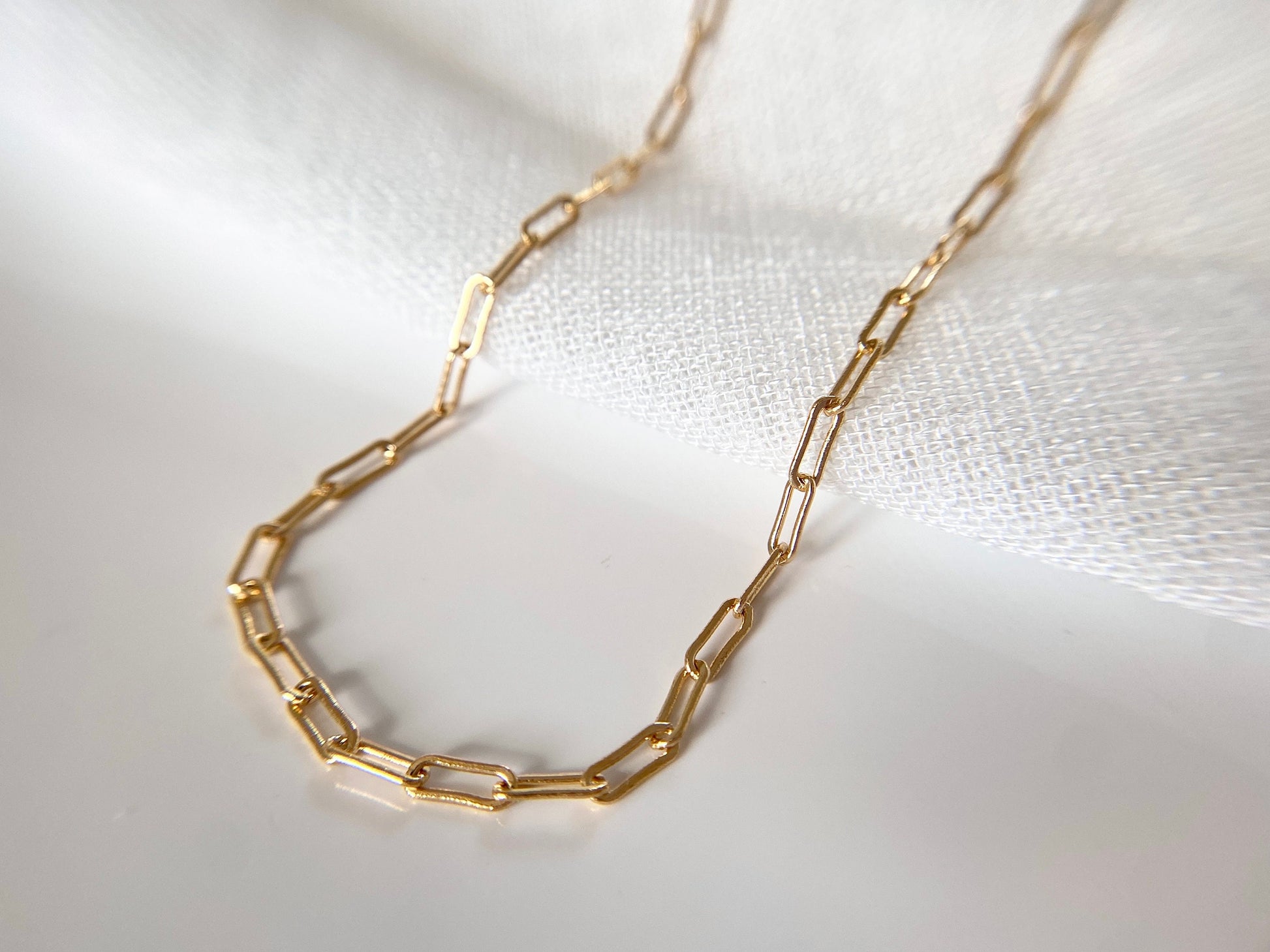 Gold filled Paperclip chain necklace